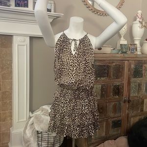 🩷Keliki Hawaii, leopard print ruffle dress. XS, NWOT